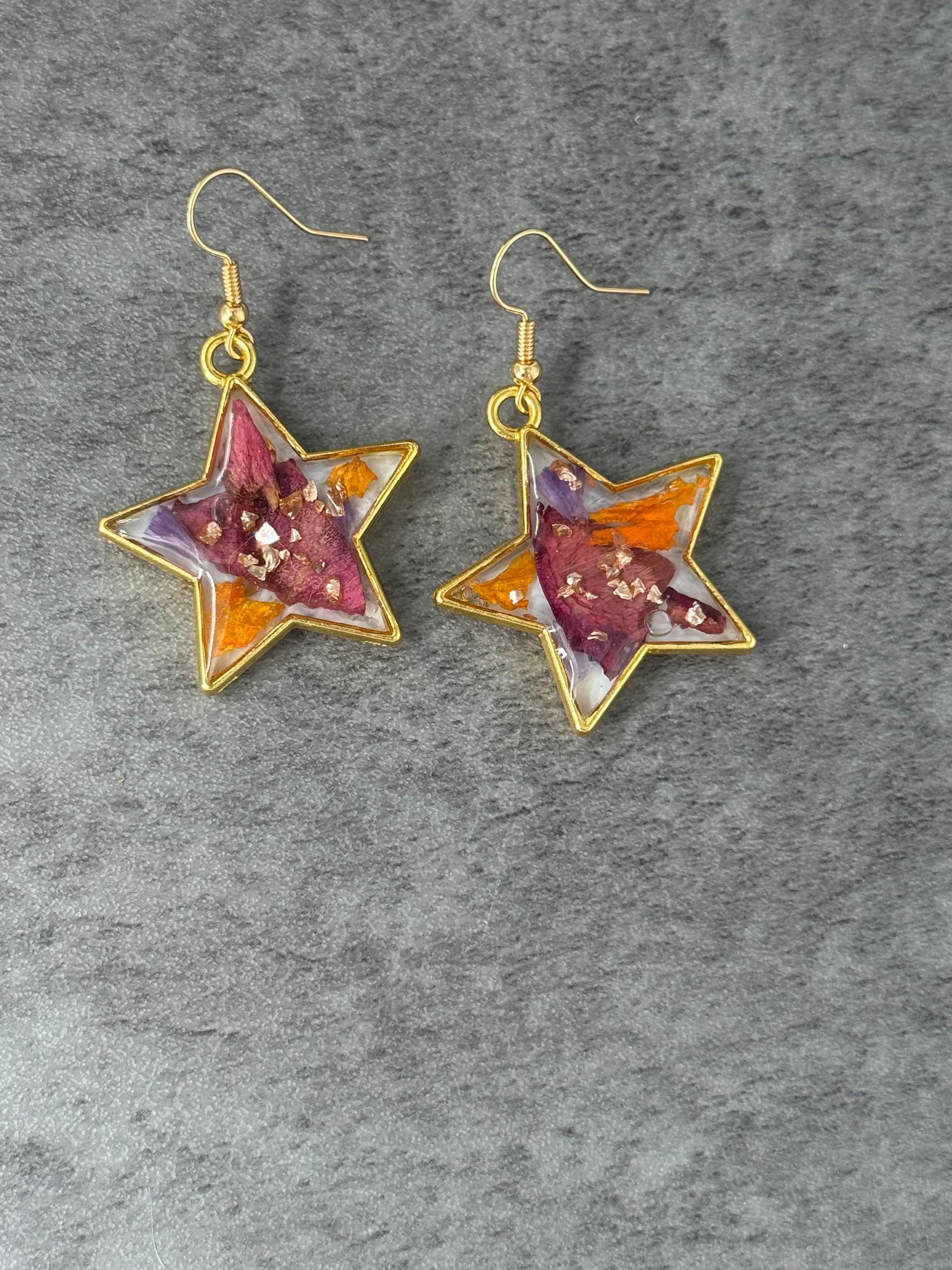 Floral Star Earrings - Product image