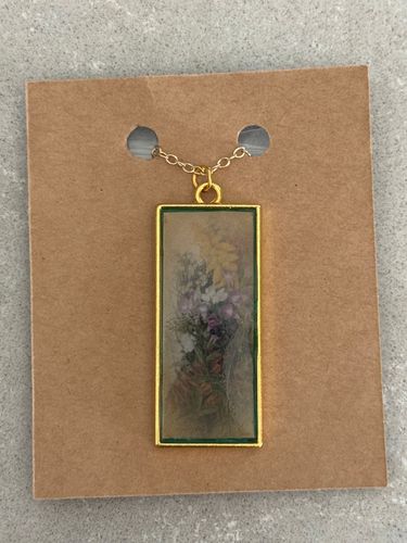 Floral Art Rectangular Necklace product image