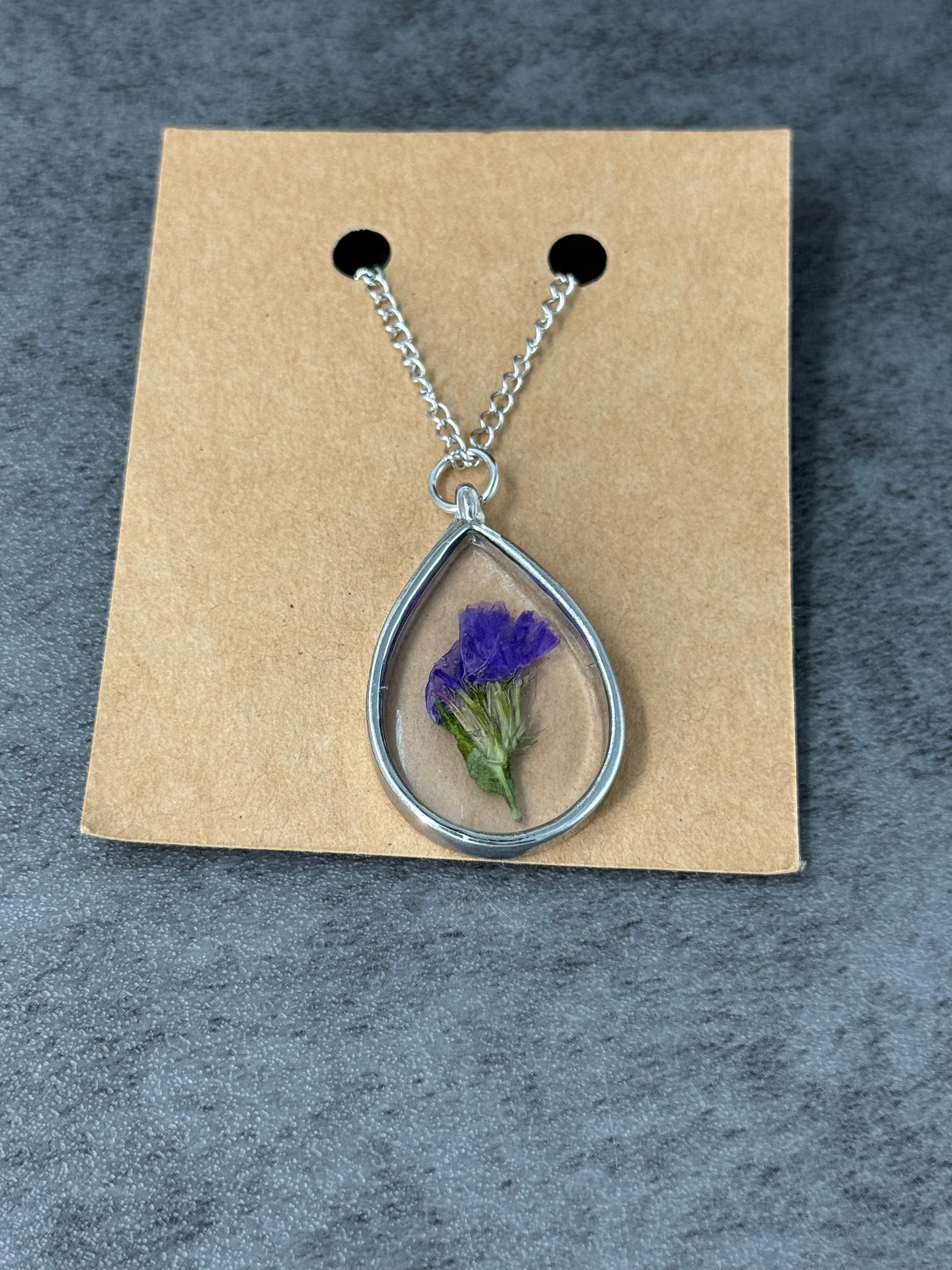 Pressed Statice Flower Necklace - Product image