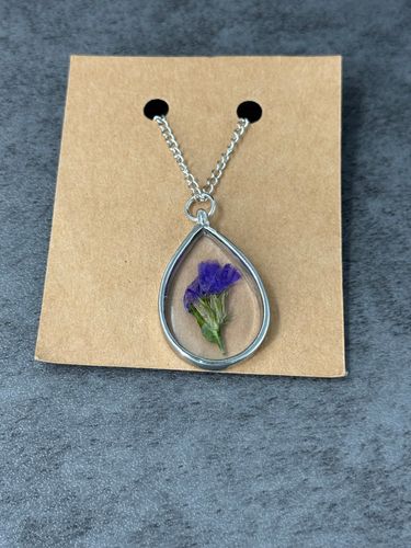 Pressed Statice Flower Necklace product image